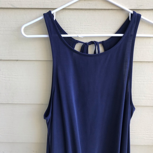 Navy blue cut out back swing dress - Picture 2 of 6